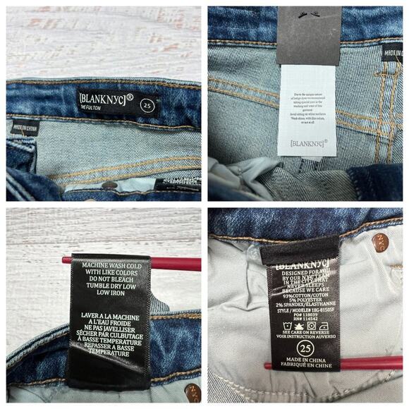 NWT Blank NYC Fulton Roll Up Jean Short Women 25 Dress Down Party Blue Denim NEW - Picture 5 of 14
